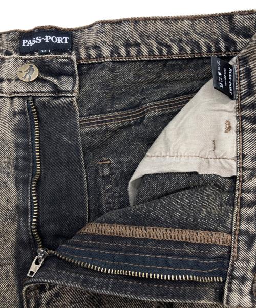 PASSPORT（パスポート）PASSPORT (パスポート) PASSPORT デニムパンツ ブラック サイズ:34の古着・服飾アイテム