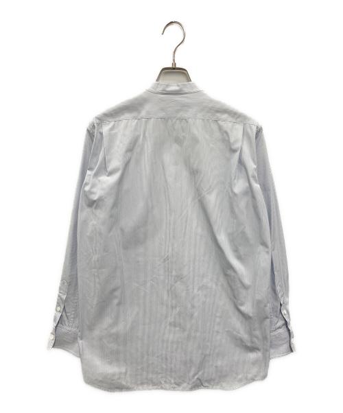 CELINE（セリーヌ）CELINE (セリーヌ) ストライプスタンドカラープルオーバーシャツ ホワイト×ブルー サイズ:34の古着・服飾アイテム