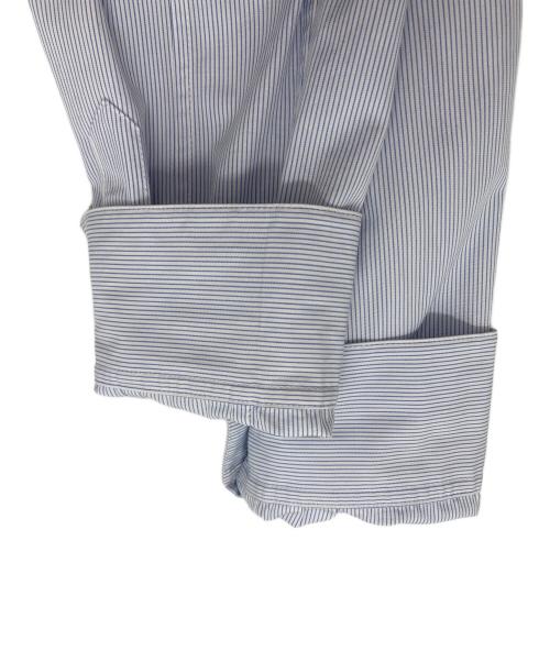 CELINE（セリーヌ）CELINE (セリーヌ) ストライプスタンドカラープルオーバーシャツ ホワイト×ブルー サイズ:34の古着・服飾アイテム