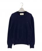 AMI Alexandre Mattiussiアミアレクサンドルマテュッシ）の古着「Cashmere Ami De Coeur Crew Neck Sweater」｜ネイビー