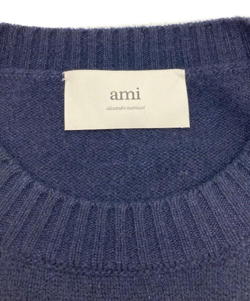 AMI Alexandre Mattiussi（アミアレクサンドルマテュッシ）AMI Alexandre Mattiussi (アミアレクサンドルマテュッシ) Cashmere Ami De Coeur Crew Neck Sweater ネイビー サイズ:XLの古着・服飾アイテム