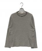 CELINEセリーヌ）の古着「ハイゲージボーダーニット」｜ホワイト×ブラック