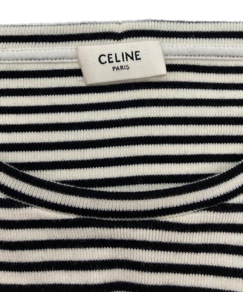 CELINE（セリーヌ）CELINE (セリーヌ) ハイゲージボーダーニット ホワイト×ブラック サイズ:Sの古着・服飾アイテム