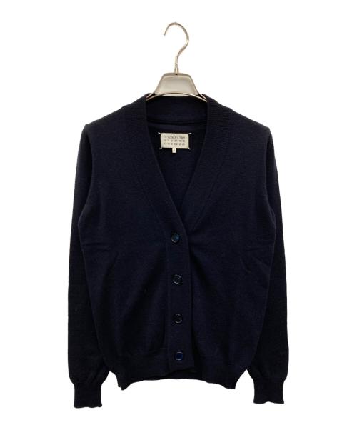 Maison Margiela（メゾンマルジェラ）Maison Margiela (メゾンマルジェラ) ウール エルボーパッチ Vネック カーディガン ネイビー サイズ:Sの古着・服飾アイテム