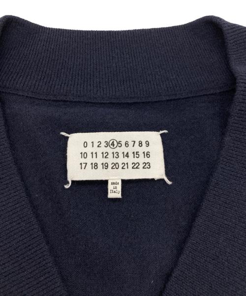 Maison Margiela（メゾンマルジェラ）Maison Margiela (メゾンマルジェラ) ウール エルボーパッチ Vネック カーディガン ネイビー サイズ:Sの古着・服飾アイテム