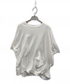 ENFOLDエンフォルド）の古着「CURVE LAYERED-HEM T-SHIRT」｜ホワイト