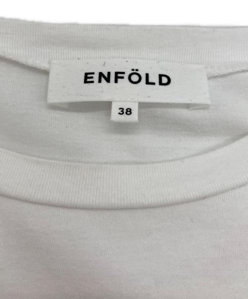 ENFOLD（エンフォルド）ENFOLD (エンフォルド) CURVE LAYERED-HEM T-SHIRT ホワイト サイズ:SIZE 38の古着・服飾アイテム