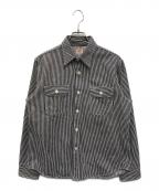 SUGAR CANEシュガーケーン）の古着「HICKORY STRIPE WORK SHIRT」｜ホワイト×ブラック