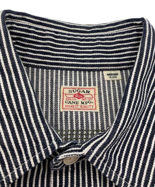 SUGAR CANE（シュガーケーン）SUGAR CANE (シュガーケーン) HICKORY STRIPE WORK SHIRT ホワイト×ブラック サイズ:Mの古着・服飾アイテム