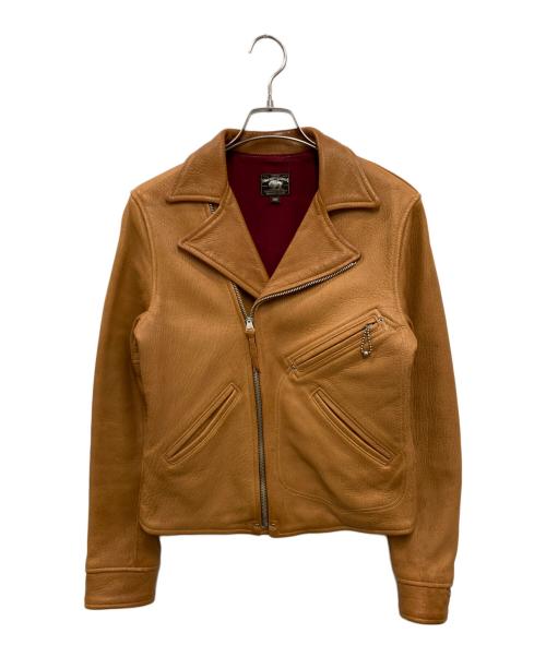 freewheelers（フリーホイーラーズ）freewheelers (フリーホイーラーズ) ディアスキンダブルライダースジャケット ブラウン サイズ:36の古着・服飾アイテム