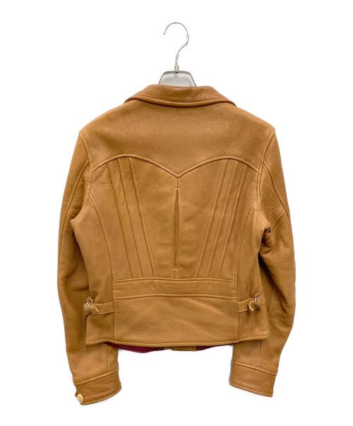 freewheelers（フリーホイーラーズ）freewheelers (フリーホイーラーズ) ディアスキンダブルライダースジャケット ブラウン サイズ:36の古着・服飾アイテム