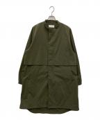 eN ROUTEアンルート）の古着「ナイロンオックス バンドカラー ジップコート」｜グリーン