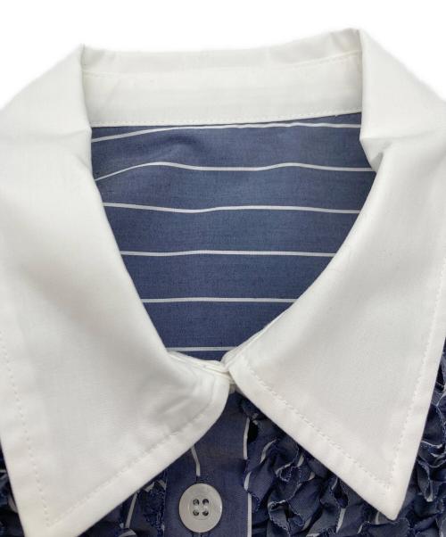 rosy monster（ロージーモンスター）rosy monster (ロージーモンスター) kale frill stripe shirt ネイビー サイズ:FREE 未使用品の古着・服飾アイテム