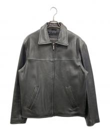 GUESS（ゲス）の古着「90s レザートラッカージャケット」｜ブラック