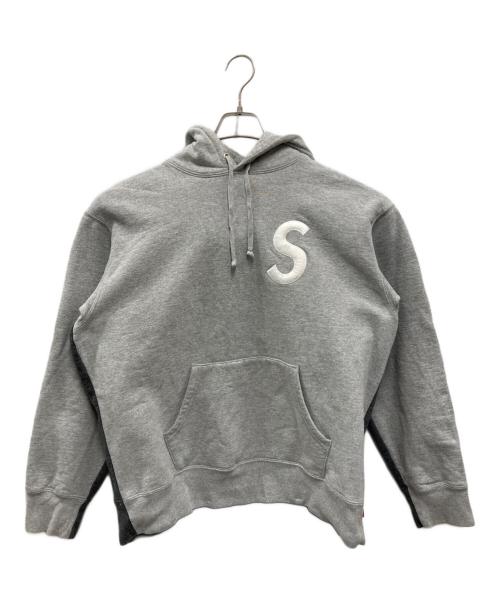 SUPREME（シュプリーム）Supreme (シュプリーム) S LOGO HOODED SWEATSHIRT グレー×チャコールグレー サイズ:Mの古着・服飾アイテム