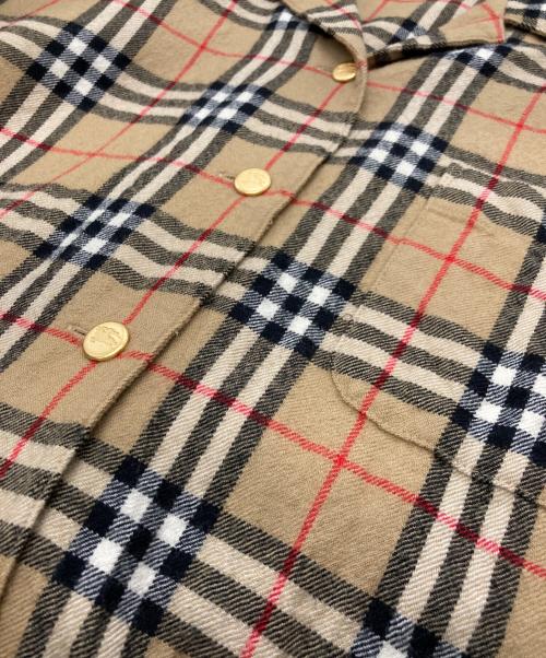 Burberry's（バーバリー）Burberry's (バーバリー) ノバチェック オープンカラーシャツ ベージュ サイズ:SIZE 17の古着・服飾アイテム