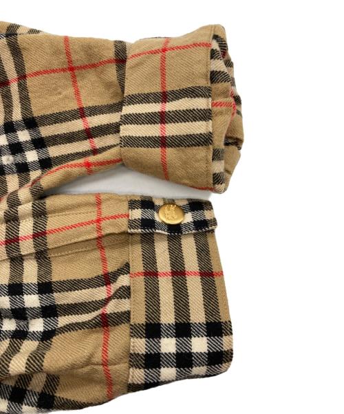 Burberry's（バーバリー）Burberry's (バーバリー) ノバチェック オープンカラーシャツ ベージュ サイズ:SIZE 17の古着・服飾アイテム