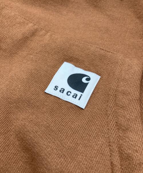 Carhartt WIP（カーハート ワークインプログレス）CARHARTT WIP (カーハート ワークインプログレス) sacai (サカイ) Cotton Jersey Hoodie ブラウン サイズ:SIZE 1の古着・服飾アイテム