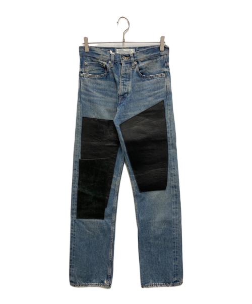 DAIRIKU（ダイリク）DAIRIKU (ダイリク) Leather Patch Slim Denim Pants インディゴ サイズ:SIZE 27の古着・服飾アイテム