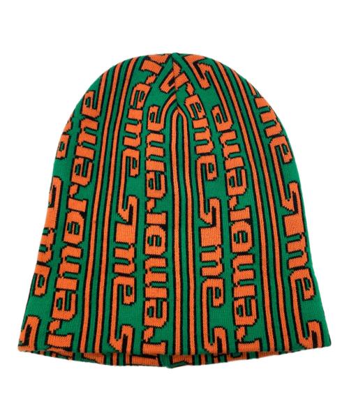 SUPREME（シュプリーム）Supreme (シュプリーム) 23AW Vertical Logo Beanie オレンジ×グリーンの古着・服飾アイテム