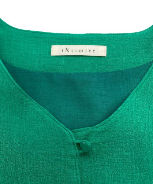 INTIMITE（アンティミテ）iNtimite (アンティミテ) Wavy Cotton Boil One-piece グリーン サイズ:Sの古着・服飾アイテム