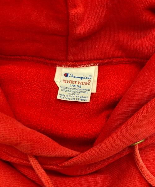 Champion REVERSE WEAVE（チャンピオン リバース ウィーブ）Champion REVERSE WEAVE (チャンピオン リバース ウィーブ) 【古着】目ありプルオーバーパーカー レッド サイズ:Lの古着・服飾アイテム