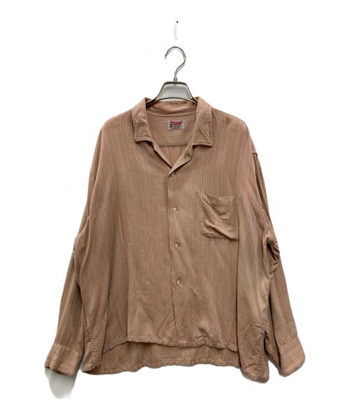 BUD BERMA（バドベルマ）BUD BERMA (バドベルマ) ヴィンテージオープンカラーシャツ ベージュ サイズ:XLの古着・服飾アイテム