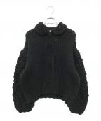 rosy monsterロージーモンスター）の古着「ハンドニットジップブルゾン」｜ブラック