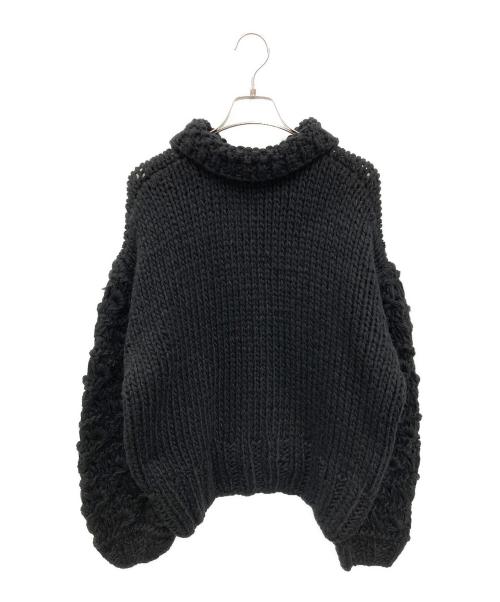 rosy monster（ロージーモンスター）rosy monster (ロージーモンスター) ハンドニットジップブルゾン ブラック サイズ:FREEの古着・服飾アイテム