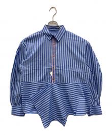 HeRIN.CYE（ヘリンドットサイ）の古着「Flare hem shirt」｜ブルー