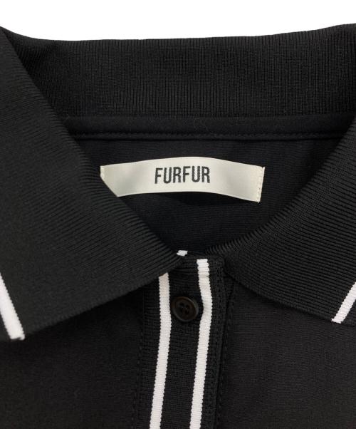 furfur（ファーファー）furfur (ファーファー) リブコンビシャツワンピース ブラック×ベージュ サイズ:FREEの古着・服飾アイテム