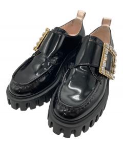 中古・古着通販】PRADA (プラダ) ポインテッドトゥローファーパンプス