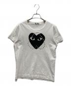 PLAY COMME des GARCONSプレイコムデギャルソン）の古着「ハートスタッズTシャツ」｜ホワイト