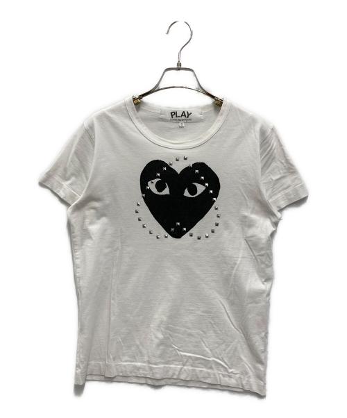 PLAY COMME des GARCONS（プレイコムデギャルソン）PLAY COMME des GARCONS (プレイコムデギャルソン) ハートスタッズTシャツ ホワイト サイズ:Sの古着・服飾アイテム