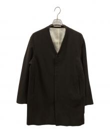 ATTACHMENT（アタッチメント）の古着「PE/RY DOUBLE CLOTH COLLARLESS COAT」｜ブラウン