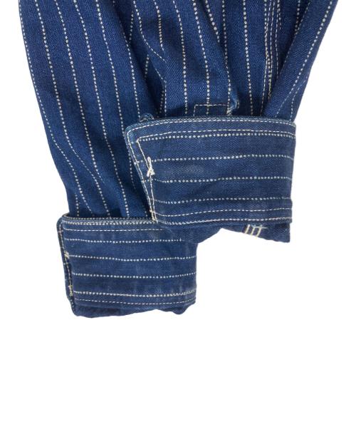 The Double Diamond（ザ ダブルダイアモンド）THE DOUBLE DIAMOND (ザ ダブルダイアモンド) 【古着】THE DOUBLE DIAMOND ストライプシャツ ネイビー サイズ:15の古着・服飾アイテム