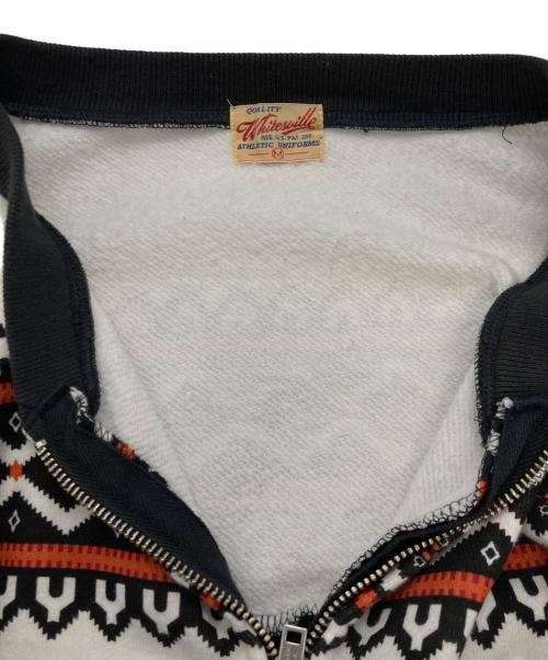 whitesville（ホワイツビル）WHITESVILLE (ホワイツビル) 【古着】雪柄ジップアップスウェット ホワイト×グレー サイズ:Mの古着・服飾アイテム