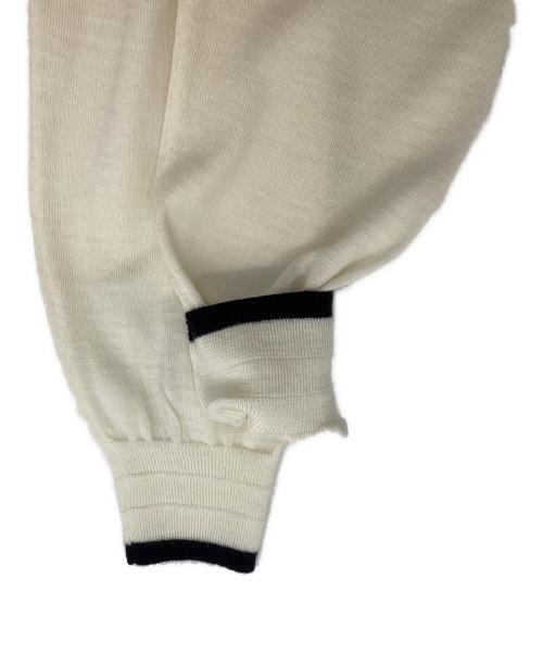 SLOANE（スローン）SLOANE (スローン) 16G天竺 エクストラファインメリノウール バイカラー丸襟ポロ アイボリー サイズ:SIZE 1の古着・服飾アイテム