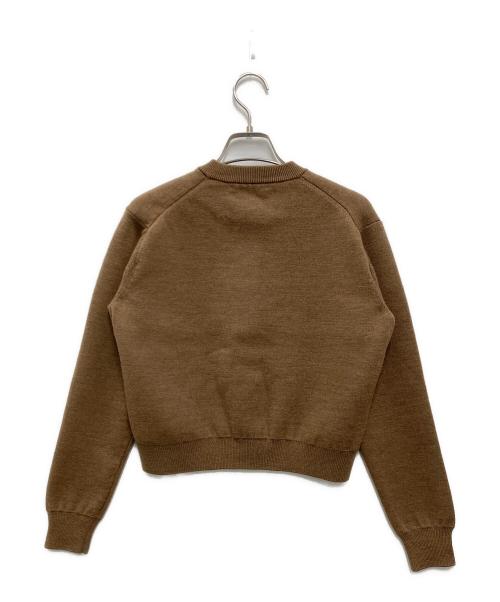 SLOANE（スローン）SLOANE (スローン) 12Ｇ天竺 ダブルフェイス クルーネックカーディガン ブラウン サイズ:SIZE 1の古着・服飾アイテム