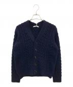 ）の古着「5Gアランカムバックウール Vネックカーディガン」｜ネイビー