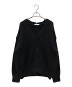 SLOANEスローン）の古着「3G天竺 アルパカ×ウール Vネックカーディガン」｜ブラック