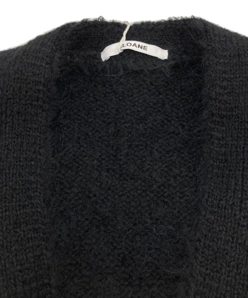 SLOANE（スローン）SLOANE (スローン) 3G天竺 アルパカ×ウール Vネックカーディガン ブラック サイズ:４の古着・服飾アイテム