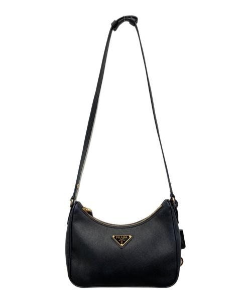 PRADA（プラダ）PRADA (プラダ) サフィアーノレザー ミニバッグ ブラックの古着・服飾アイテム