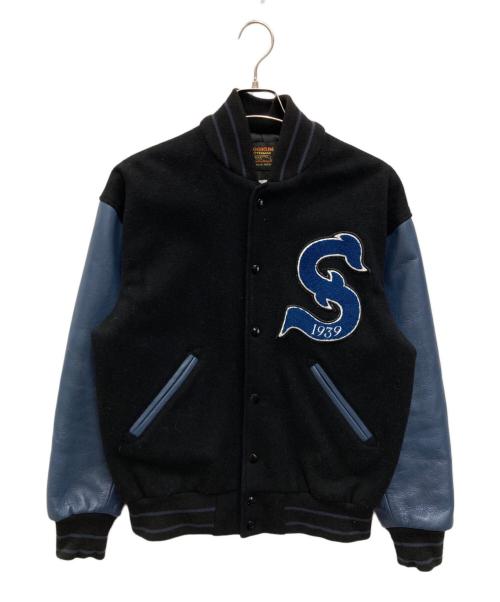 skookum（スクーカム）skookum (スクーカム) JOURNAL STANDARD relume (ジャーナルスタンダード レリューム) 別注アワードジャケット ブラック×ネイビー サイズ:Mの古着・服飾アイテム