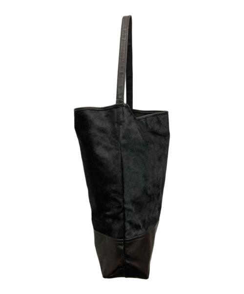 And A（アンド エー）And A (アンド エー) カウレザーハラコトートバッグ ブラックの古着・服飾アイテム