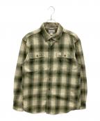 CarHarttカーハート）の古着「ORIGINAL FIT FLANNEL LS SHIRT」｜グリーン