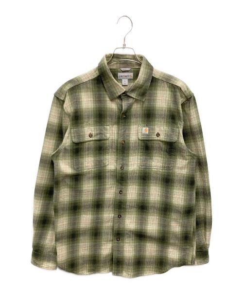 CarHartt（カーハート）CarHartt (カーハート) ORIGINAL FIT FLANNEL LS SHIRT グリーン サイズ:Mの古着・服飾アイテム