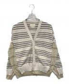 YOKEヨーク）の古着「BORDER CONNECTING CARDIGAN」｜アイボリー