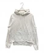 JOHN LAWRENCE SULLIVANジョン ローレンス サリバン）の古着「LEATHER POCKET HOODIE」｜ホワイト