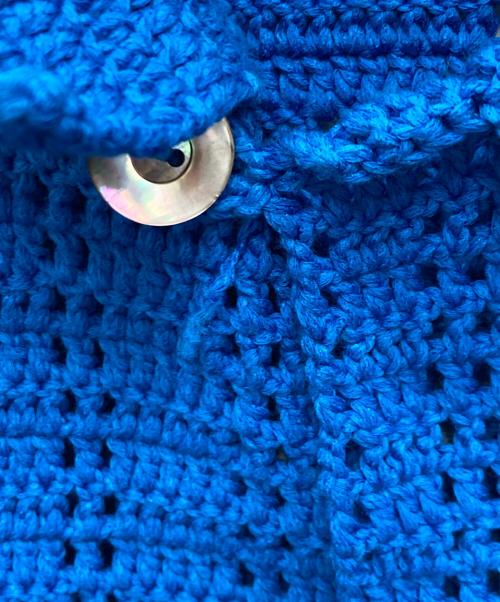 kaiko（カイコー）KAIKO (カイコー) CROCHET BLOUSON ブルー サイズ:1の古着・服飾アイテム